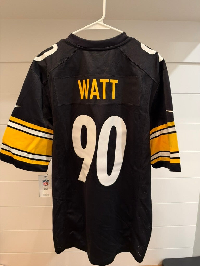 Nike T.J. Watt #90 Pittsburgh Steelers Black Game Jersey Men’s Medium NWT