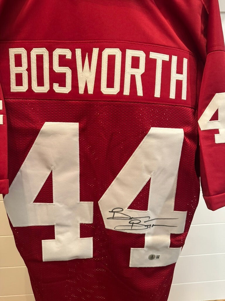 Brian Bosworth Signed Oklahoma Sooners Style #44 Jersey BAS Beckett Witnessed