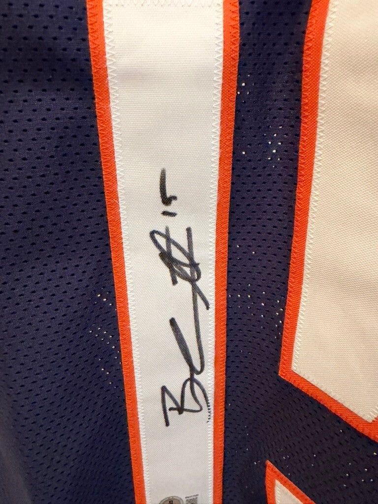 Brandon Marshall Signed Chicago Bears Custom Jersey XL Navy #15 Beckett BAS