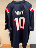 Nike Drake Maye #10 New England Patriots Navy Game Jersey Men's 4XL NWT