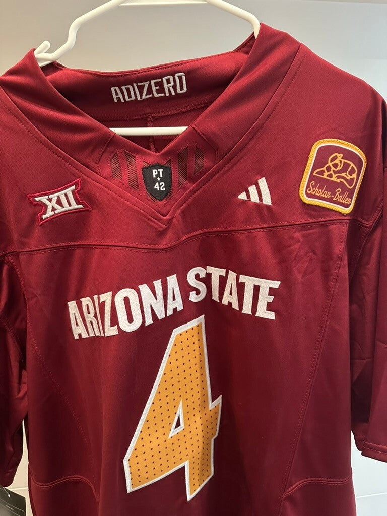 Cam Skattebo Arizona State Sun Devils #4 Maroon Stitched Football Jersey Men's L
