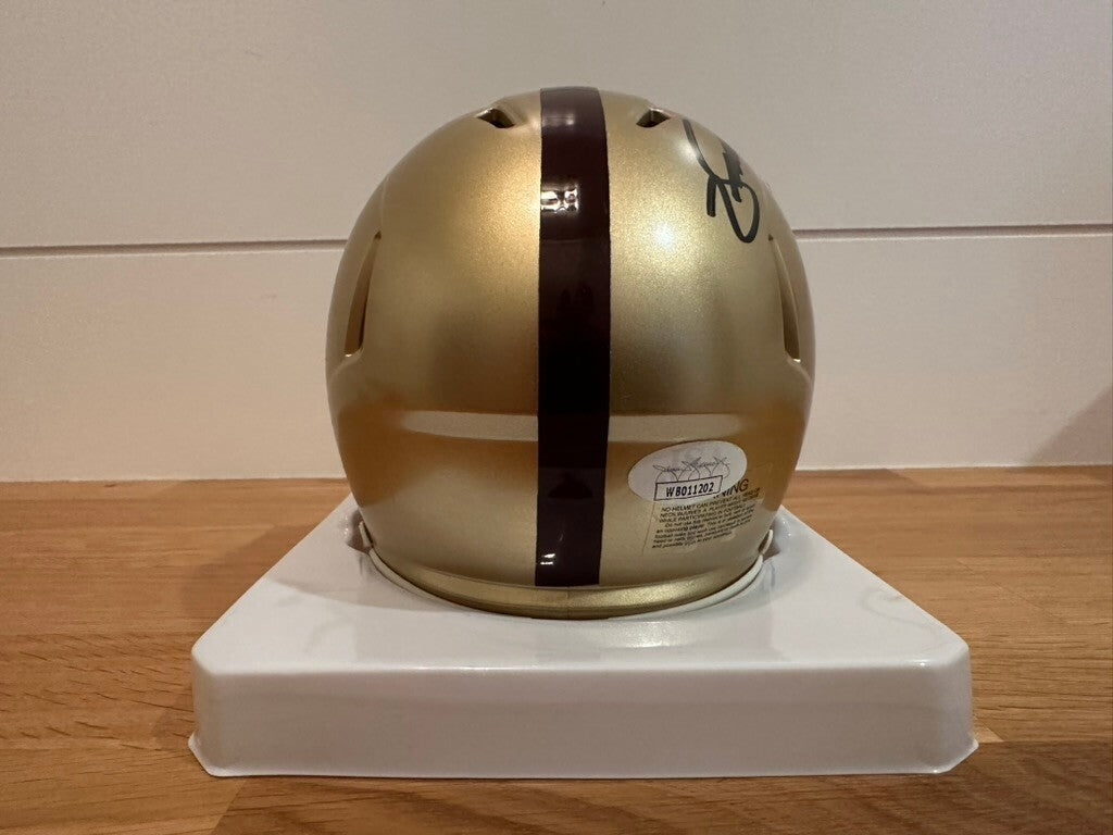 Zay Flowers Signed Boston College Speed Mini Helmet JSA Custom Visor