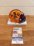 Trey'Dez Green Signed LSU Tigers Speed Mini Helmet Purple Visor JSA COA