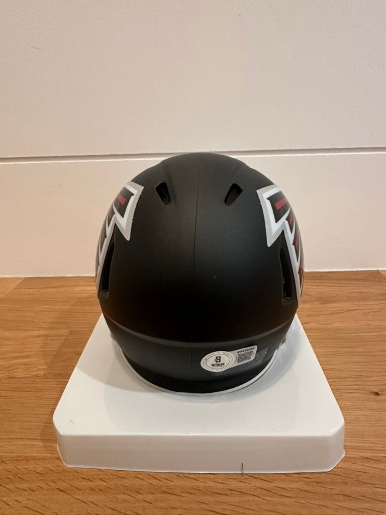 Michael Vick Signed Falcons Speed Mini Helmet Beckett Custom Silver Visor