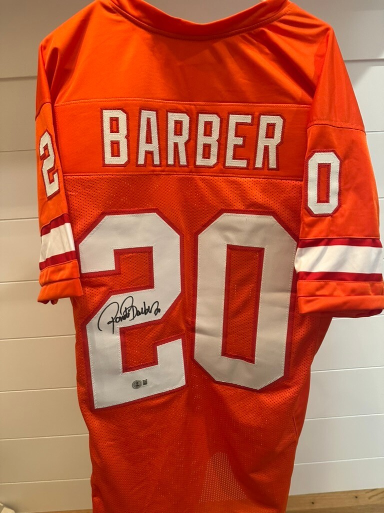 Ronde Barber Signed Buccaneers Orange Throwback Custom Jersey #20 Beckett