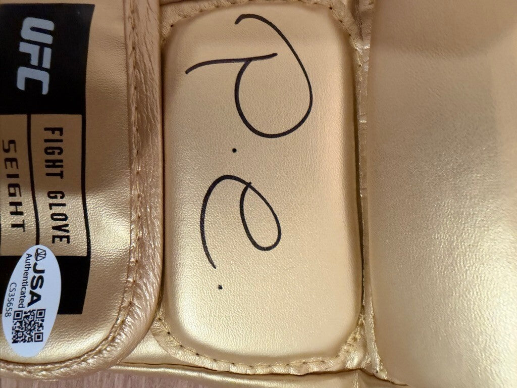 Paulo Costa Signed Gold UFC MMA Glove JSA Authenticated Autograph