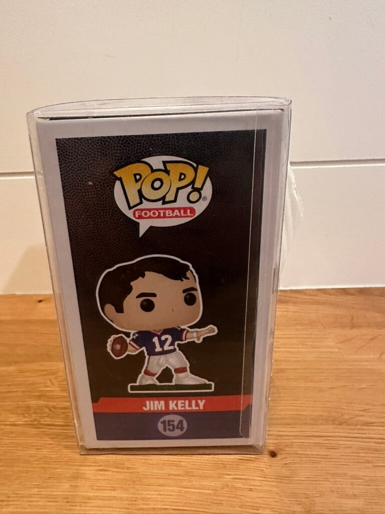 Jim Kelly Signed Funko Pop #154 Buffalo Bills HOF 02 Beckett Witnessed