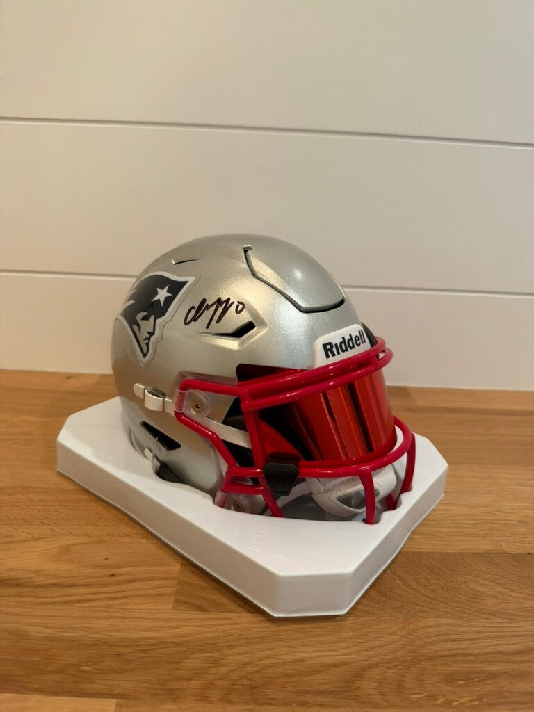 Christian Gonzalez Signed Patriots SpeedFlex MIDI Helmet Red Visor Beckett
