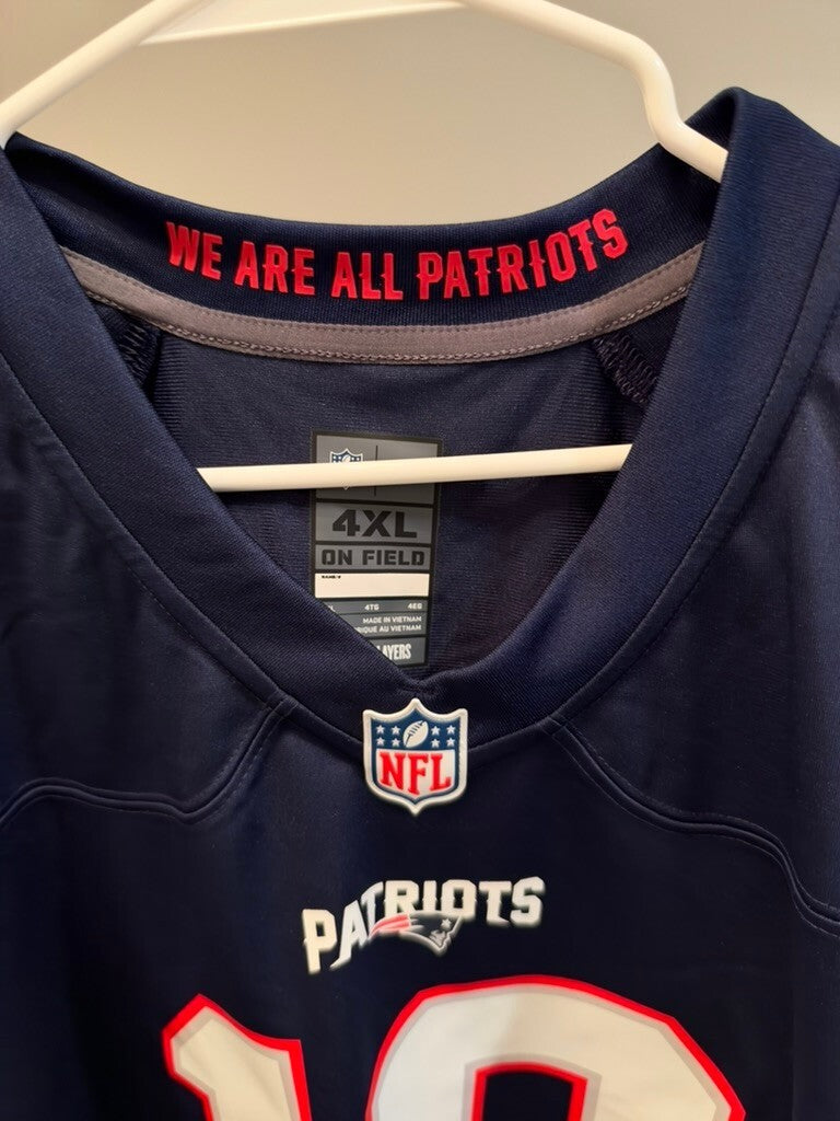 Nike Drake Maye #10 New England Patriots Navy Game Jersey Men's 4XL NWT