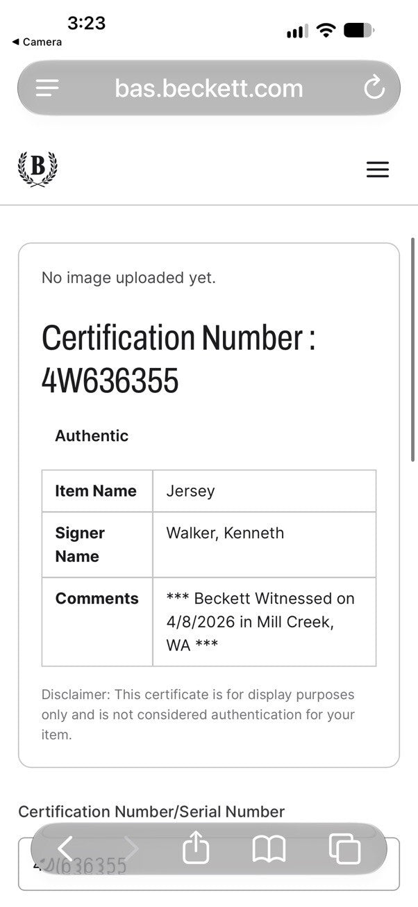Kenneth Walker III Signed Kansas City Chiefs Jersey Beckett