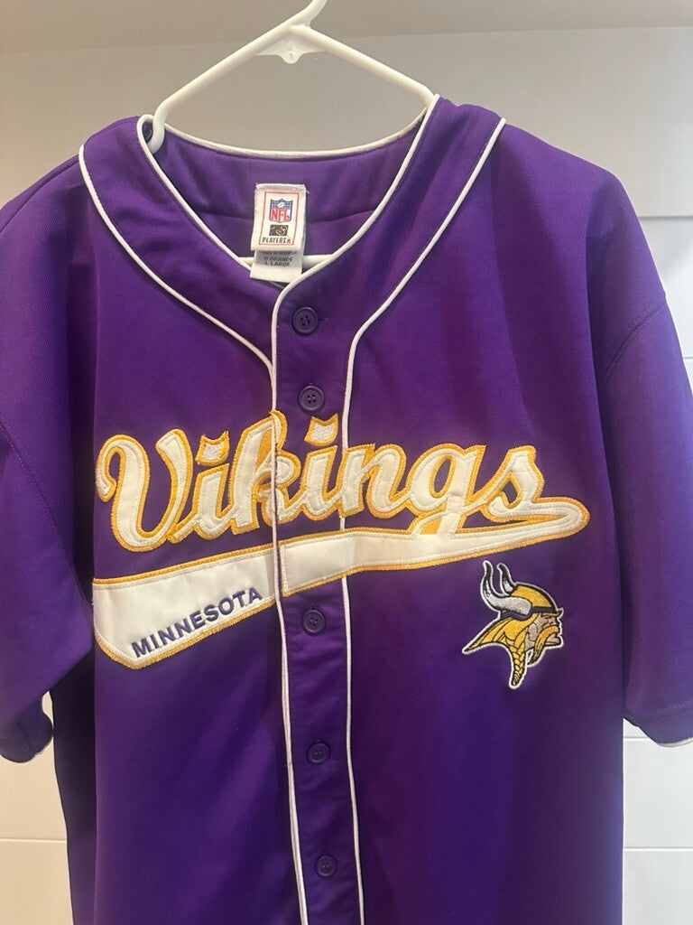 Daunte Culpepper Minnesota Vikings #11 Purple NFL Players Inc Baseball Jersey L