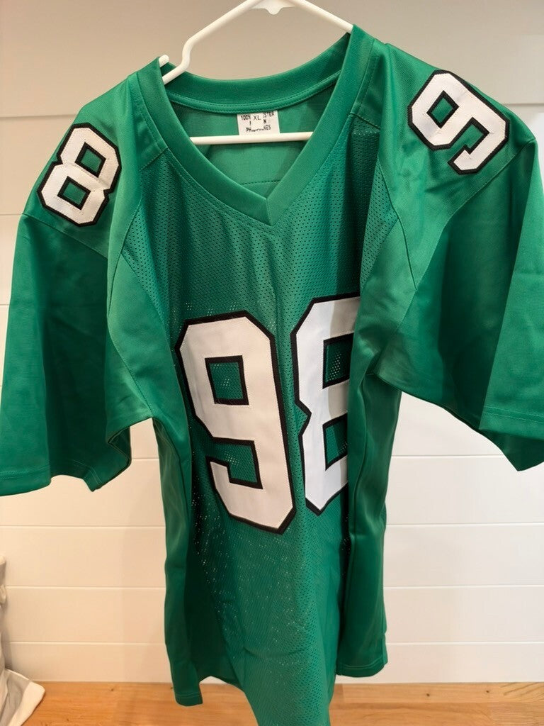 Jalen Carter Signed Philadelphia Eagles #98 Kelly Green Custom Jersey XL JSA