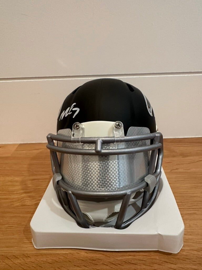 Michael Vick Signed Falcons Speed Mini Helmet Beckett Custom Silver Visor