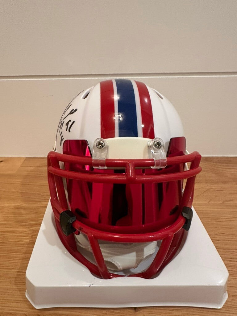 Earl Campbell Signed Houston Oilers Mini Helmet HOF 91 Beckett Witnessed