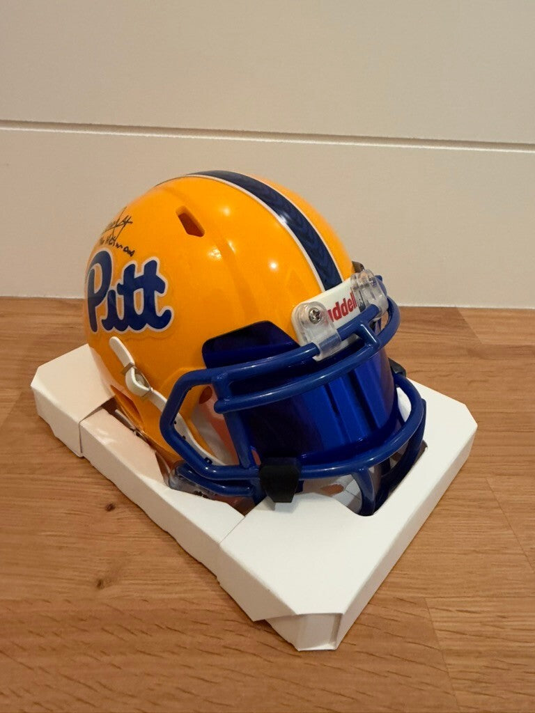 Tony Dorsett Signed Pitt Mini Helmet 76 Heisman Blue Visor Beckett