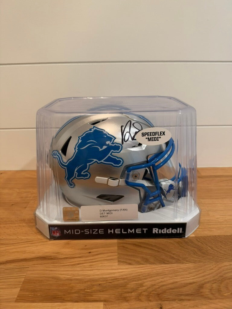 David Montgomery Signed Lions SpeedFlex MIDI Helmet Visor Fanatics