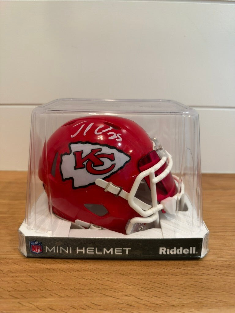 Jamaal Charles Signed Chiefs Riddell Speed Mini Helmet Fanatics COA Red Visor