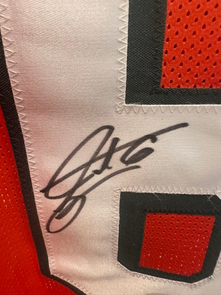 Santana Moss Signed Miami Hurricanes #6 Orange Custom Jersey JSA Autograph