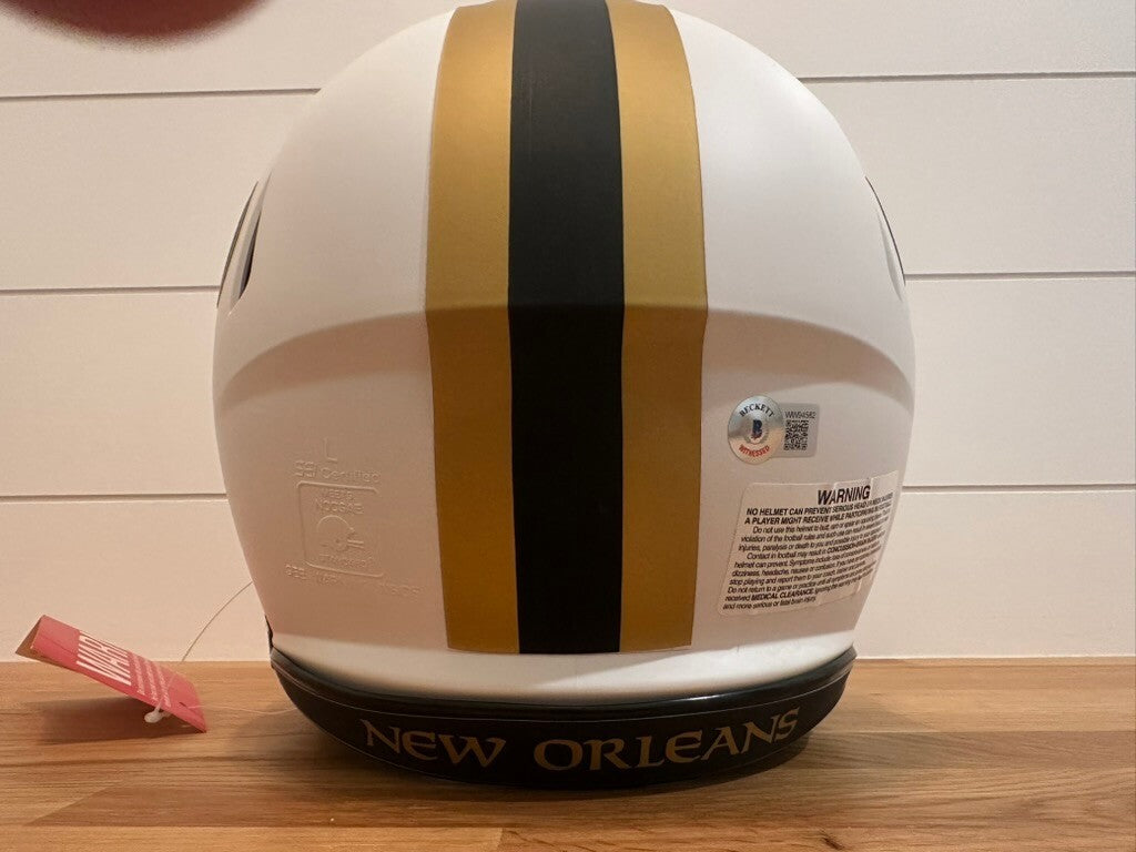 Chris Olave Signed Saints Lunar Full Size Authentic Speed Helmet Beckett Visor