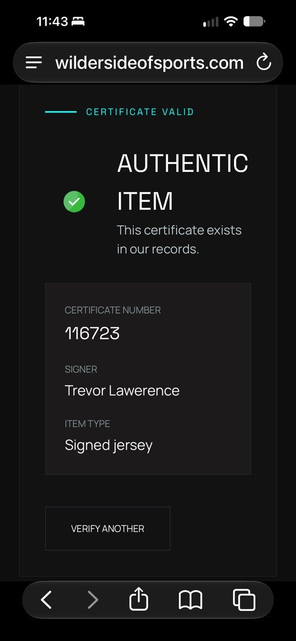 Trevor Lawrence Signed Jaguars #16 Teal Nike Replica Jersey Large Wilder COA