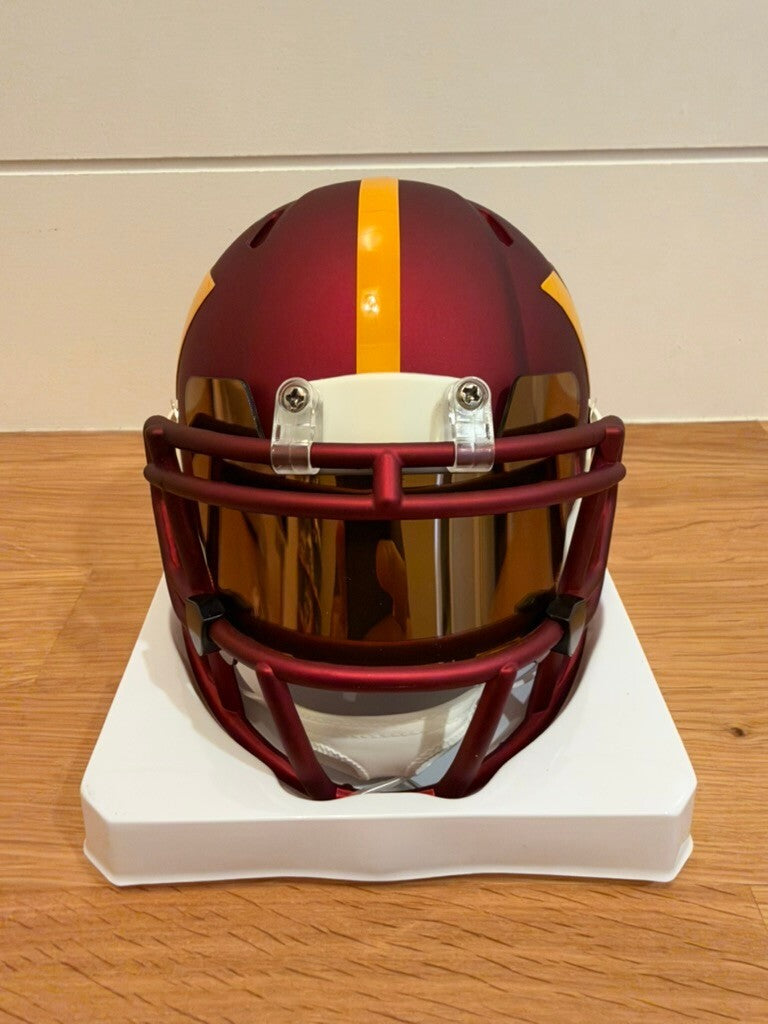 Santana Moss Signed Washington Commanders Speed Mini Helmet JSA COA Gold Visor