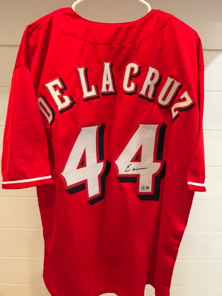 Elly De La Cruz Signed Cincinnati Reds #44 Red Custom Jersey Beckett Witness