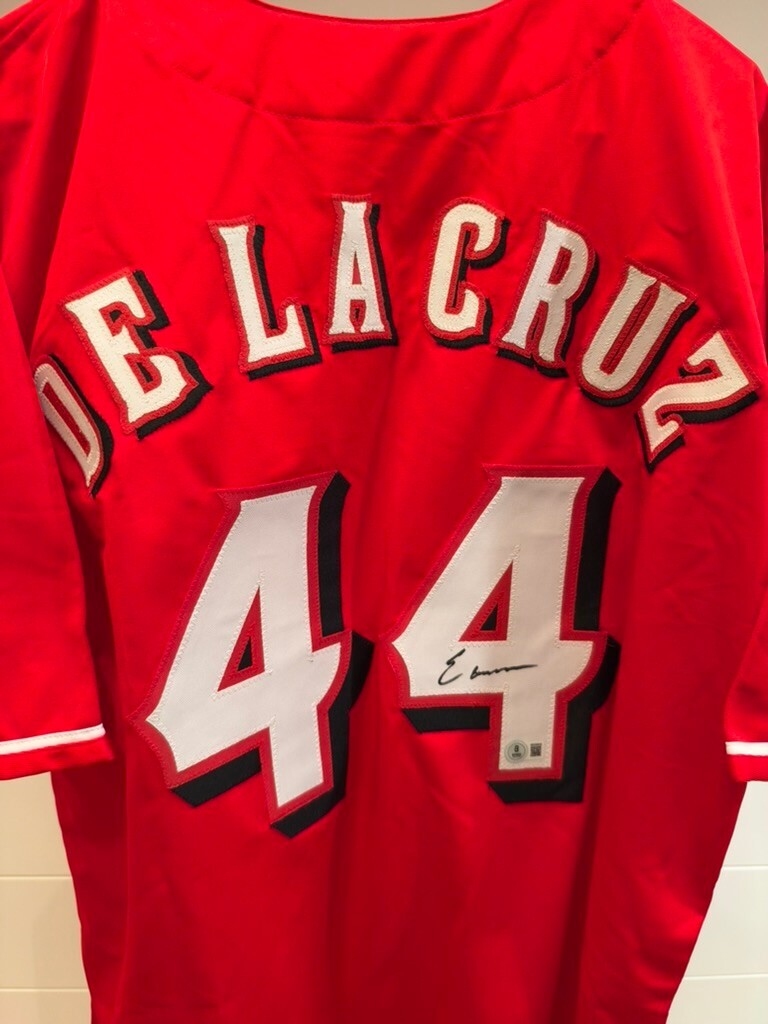 Elly De La Cruz Signed Cincinnati Reds #44 Red Custom Jersey Beckett Witness