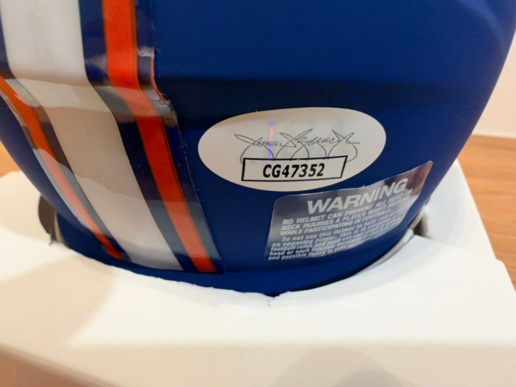 Caleb Banks Signed Florida Gators Blue Mini Helmet Orange Visor JSA COA