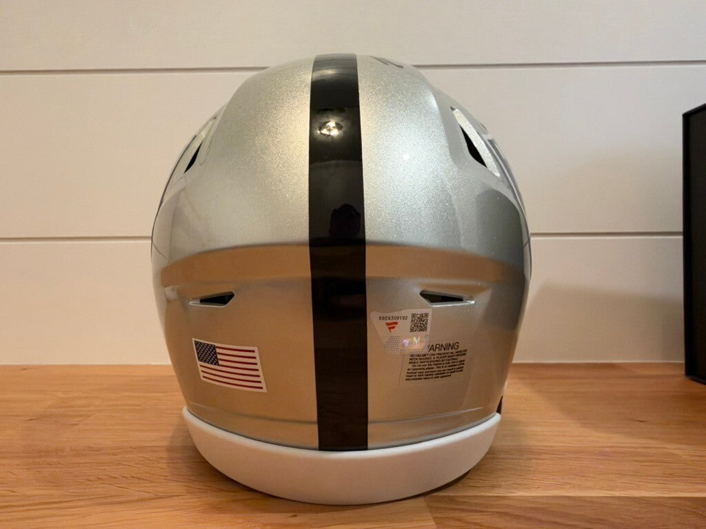 Maxx Crosby Signed Raiders Riddell SpeedFlex MIDI Helmet Fanatics Visor & Box