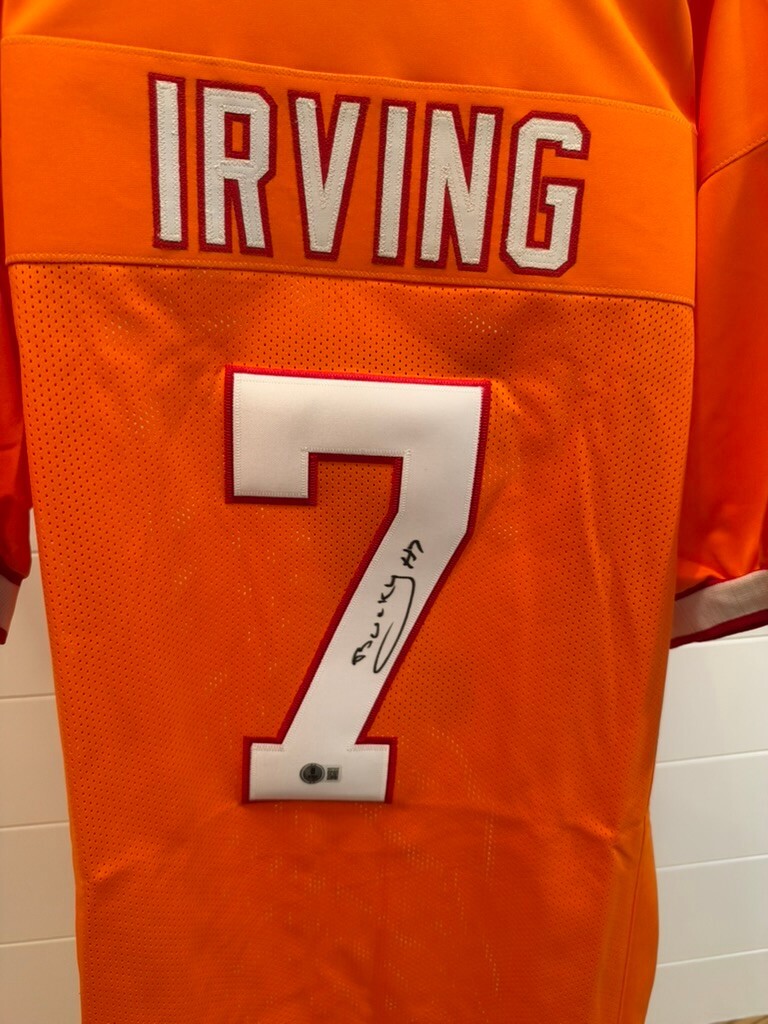 Bucky Irving Signed Buccaneers Creamsicle #7 Custom Jersey XL Beckett