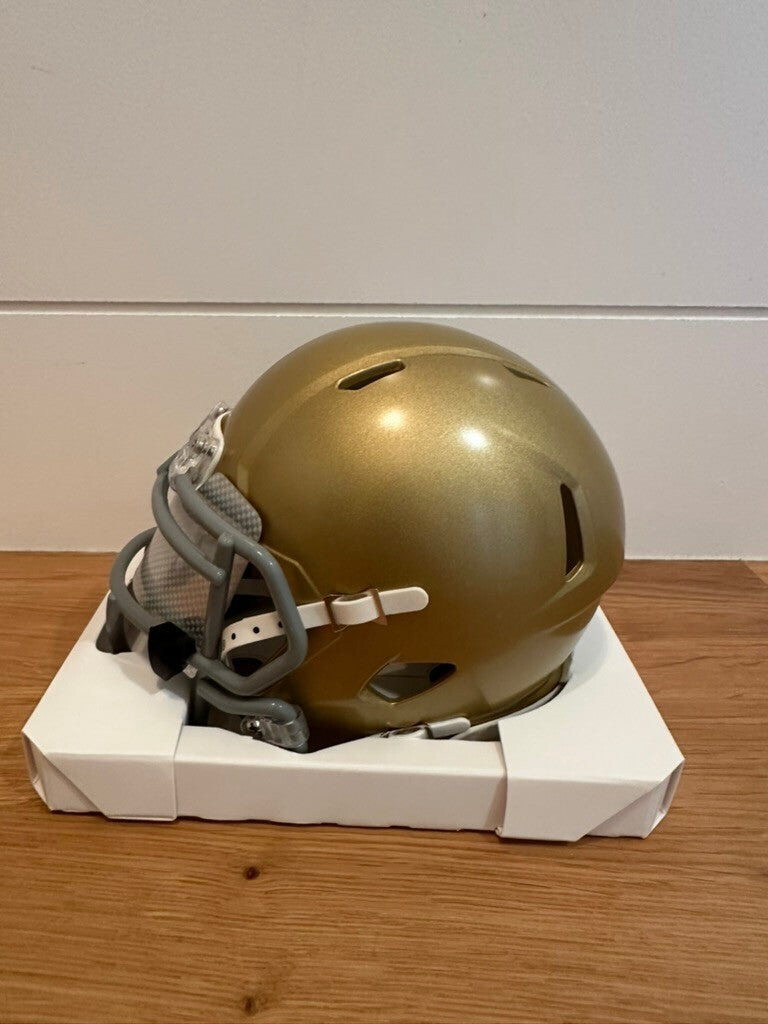 Rocket Ismail Signed Notre Dame Riddell Speed Mini Helmet “Rocket” JSA