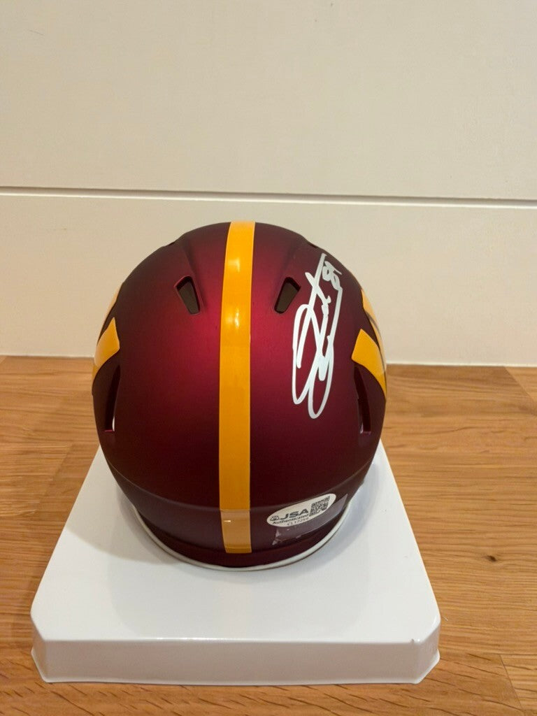 Santana Moss Signed Washington Commanders Speed Mini Helmet JSA COA Gold Visor
