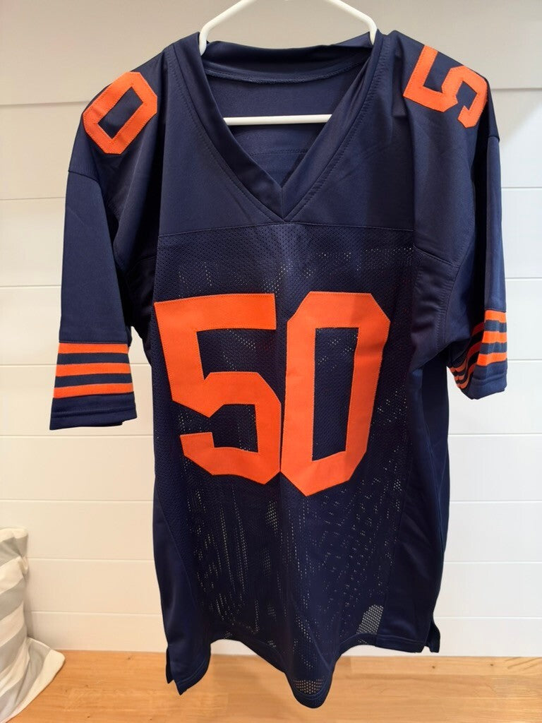 Mike Singletary Signed Chicago Bears #50 Navy Orange Custom Jersey JSA