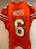 Santana Moss Signed Miami Hurricanes #6 Orange Custom Jersey JSA Autograph