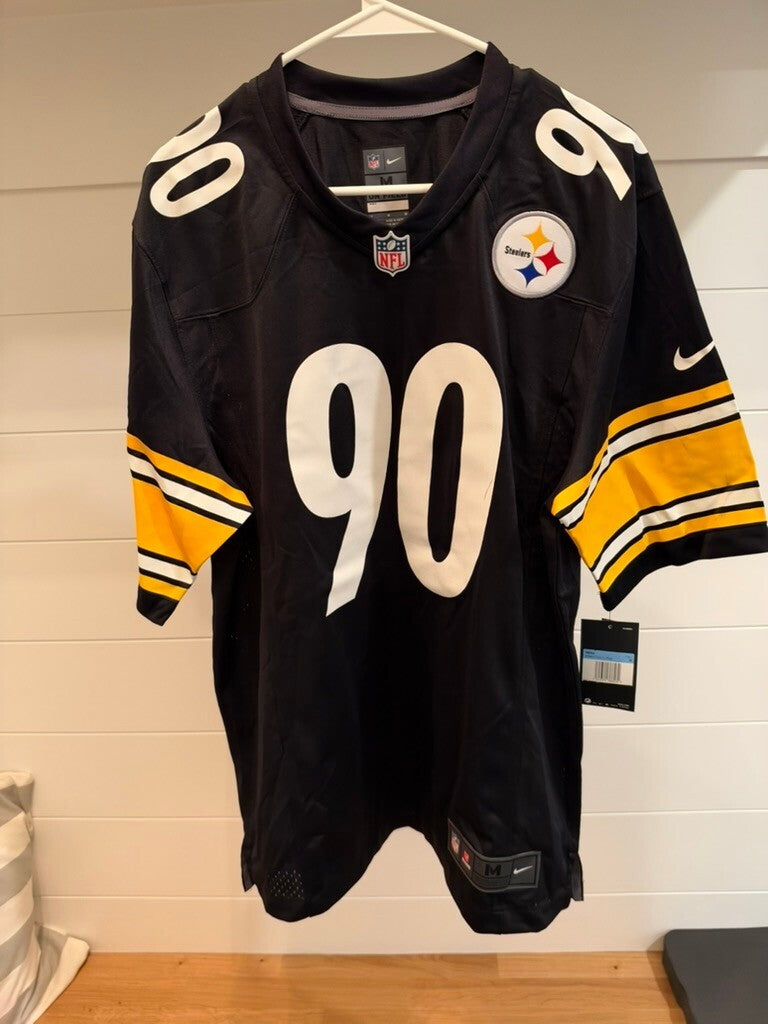 Nike T.J. Watt #90 Pittsburgh Steelers Black Game Jersey Men’s Medium NWT