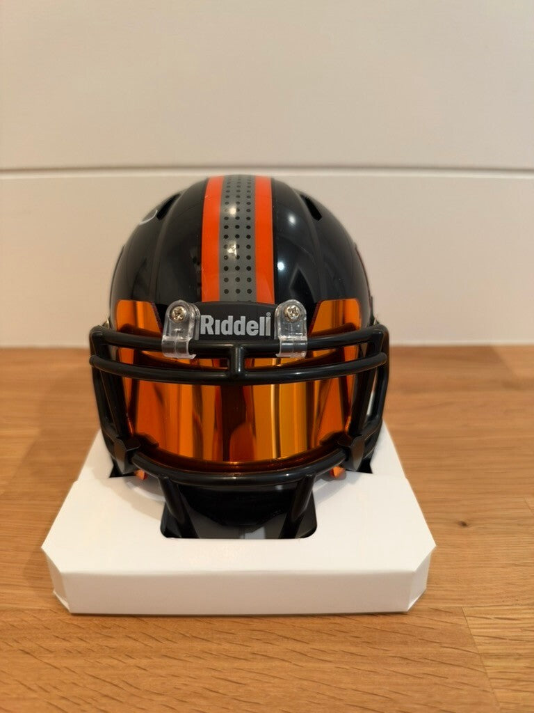 Antrel Rolle Signed Miami Hurricanes Black Speed Mini Helmet Leaf COA Visor