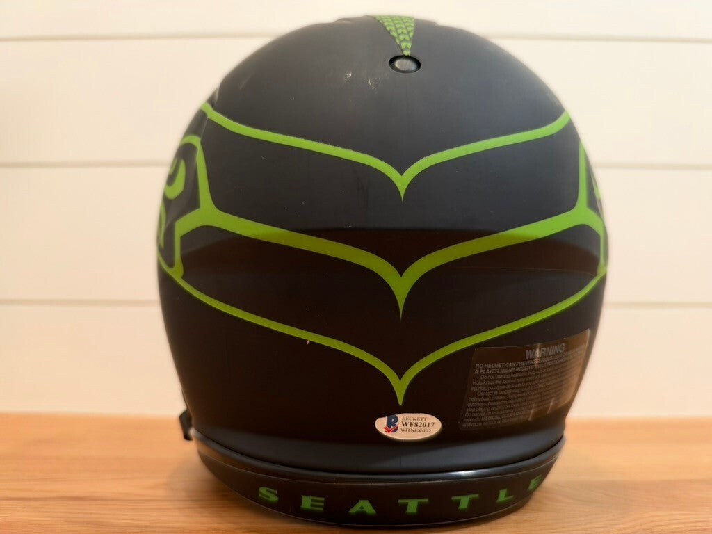 DK Metcalf Signed Seahawks Eclipse Authentic Full Size Helmet Beckett Visor