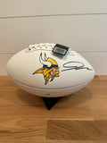 Jordan Addison Signed Minnesota Vikings White Panel Football JSA Witnessed