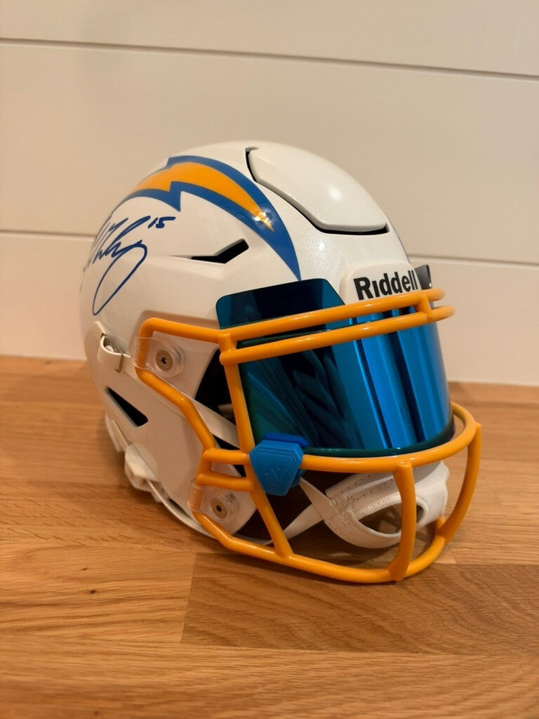 Ladd McConkey Signed Chargers Riddell SpeedFlex MIDI Helmet – Beckett Witnessed