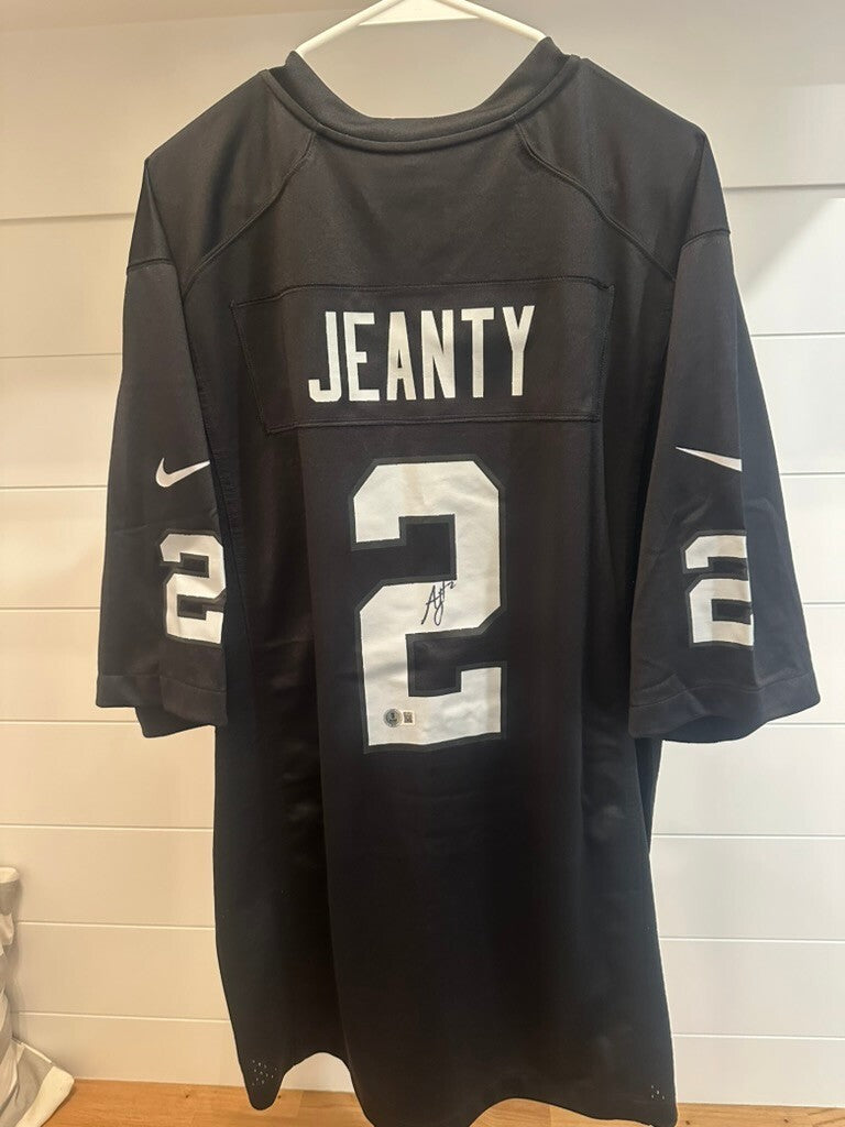 Ashton Jeanty Signed Las Vegas Raiders Nike Jersey #2 Beckett BAS Witnessed