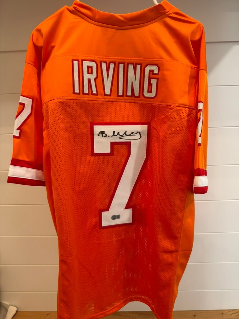 Bucky Irving Signed Tampa Bay Buccaneers #7 Orange Jersey Beckett Witnessed