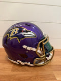 Ed Reed Signed Ravens Full Size Authentic Speed Helmet Purple Visor Beckett
