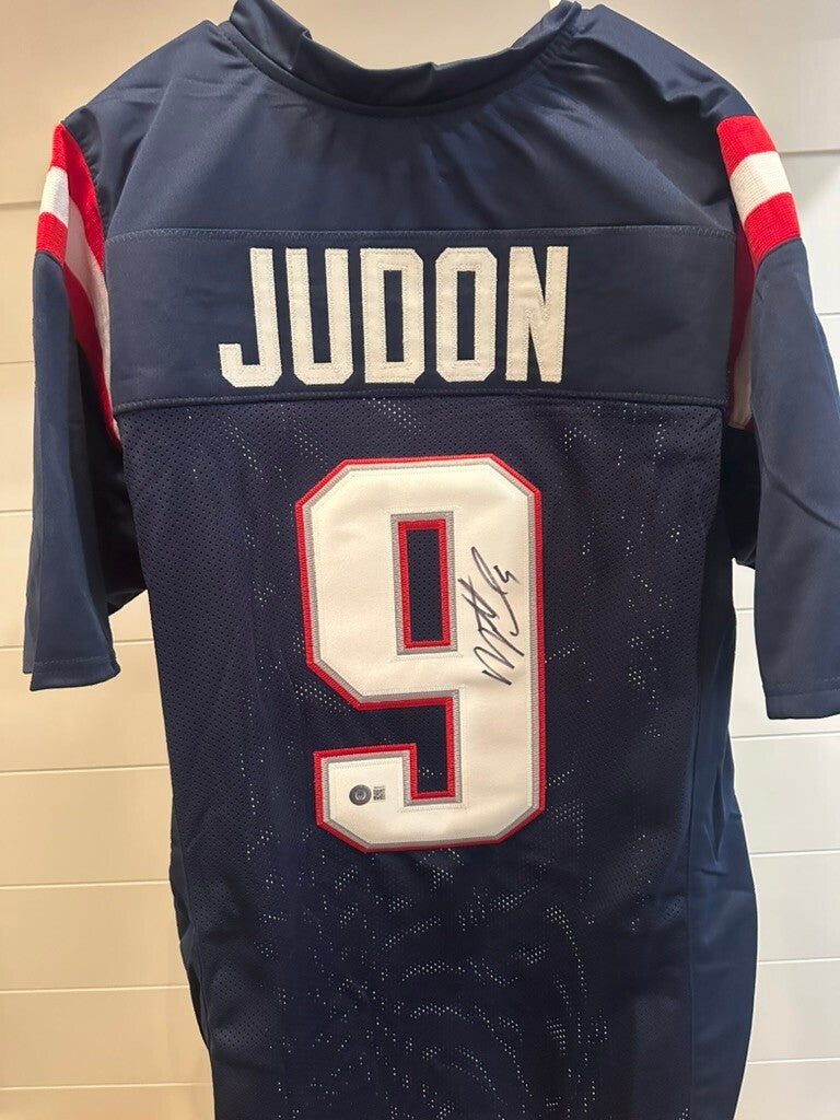 Matthew Judon Signed Patriots Navy Custom Jersey #9 Beckett