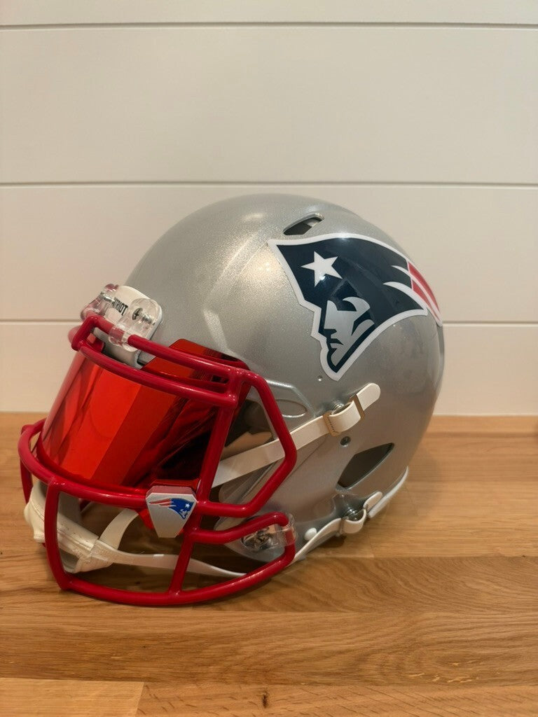 Christian Gonzalez Signed Patriots Speed Authentic Helmet Beckett Red Visor