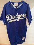 Los Angeles Dodgers Majestic Cool Base Blue Button Front Baseball Jersey Size 40