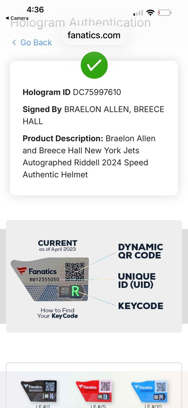 Breece Hall Braelon Allen Signed Jets Full Size Speed Authentic Helmet Fanatics