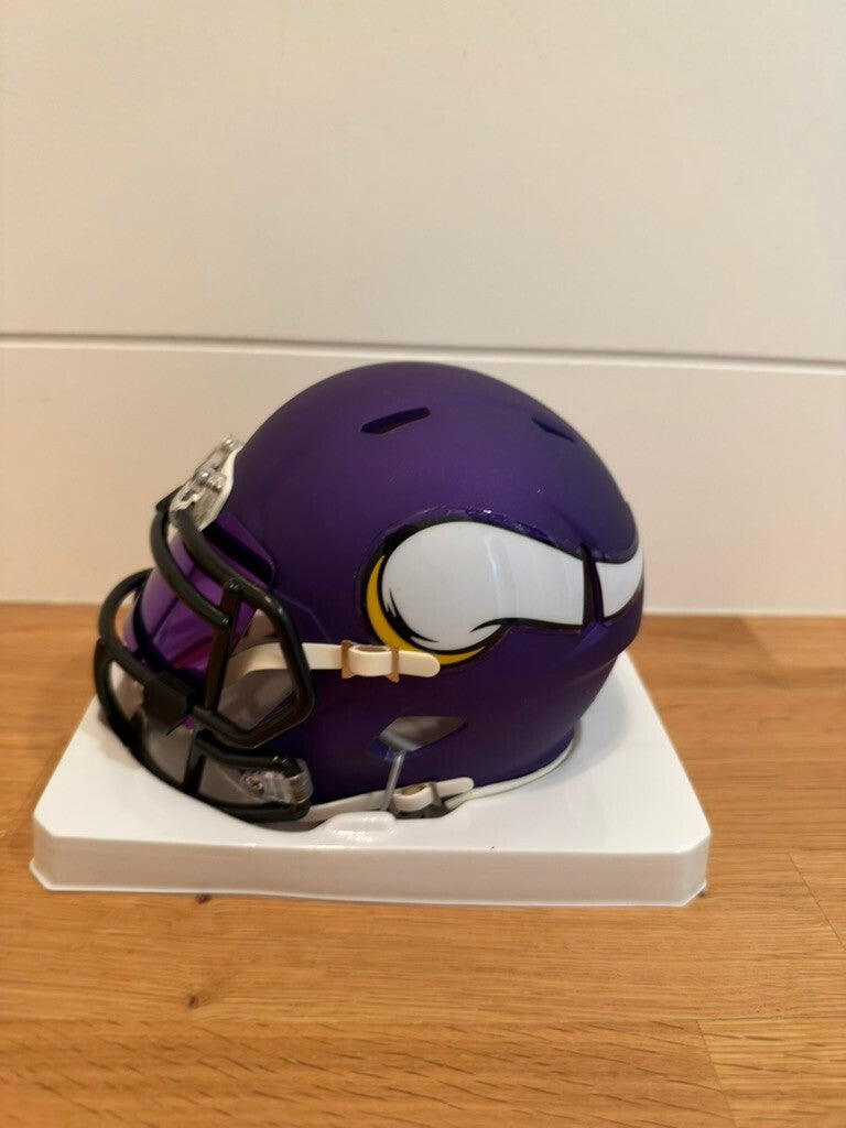 Aaron Jones Signed Minnesota Vikings Speed Mini Helmet TRISTAR COA Purple Visor