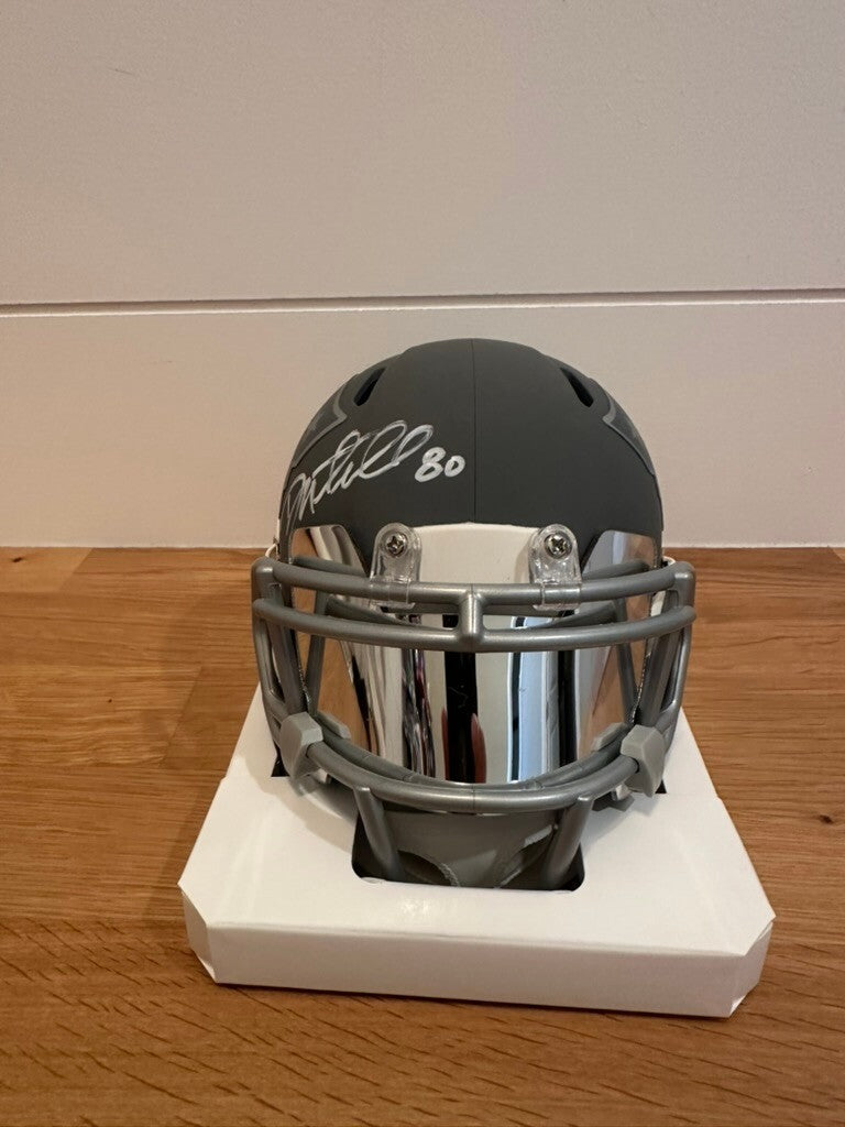 Danny Amendola Signed Patriots Slate Mini Helmet JSA Custom Silver Visor