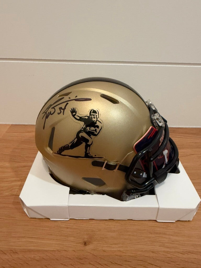 Ricky Williams Signed Gold Heisman Mini Helmet Custom Texas Visor Prime Time