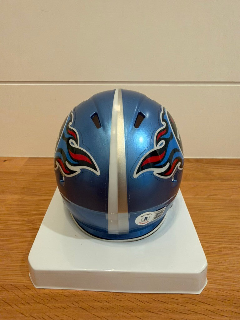 Ryan Tannehill Signed Titans Flash Speed Mini Helmet Beckett COA Custom Visor